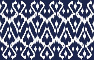 ikat ethnique couleur bleue abstraite. motif harmonieux de broderie tribale, folklorique et de style mexicain. ornement d'art géométrique aztèque print.design pour tapis, papier peint, vêtements, emballage, tissu, couverture vecteur