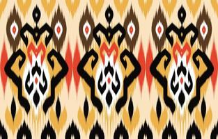 ikat ethnique art africain abstrait. motif harmonieux de broderie tribale, folklorique et de style mexicain. ornement d'art géométrique aztèque print.design pour tapis, papier peint, vêtements, emballage, tissu, couverture vecteur