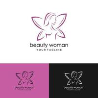 logo de femme de beauté vecteur