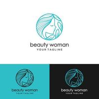 logo de femme de beauté vecteur