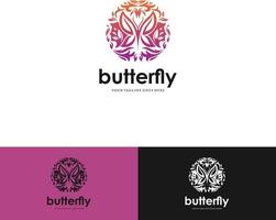icône du logo papillon coloré vecteur