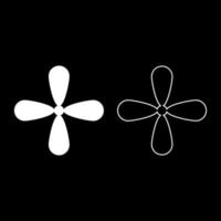 pétale croix croix monogramme croix religieuse icon set illustration vectorielle de couleur blanche image de style plat vecteur