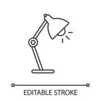 icône linéaire de lampe de table. illustration de la ligne mince. Lampe de bureau. symbole de contour. dessin de contour isolé de vecteur. trait modifiable vecteur