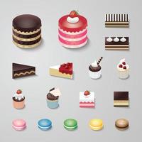 gâteaux design plat vector set illustration