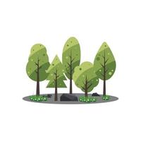 fond de conception plate de forêt verte de vie de style écologique. illustration vectorielle vecteur