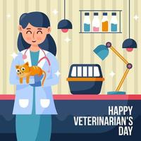 concept de la journée des vétérinaires heureux vecteur
