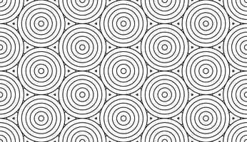 Monochrome doodle art déco abstrait sans soudure avec la ligne de trait de cercles. vecteur