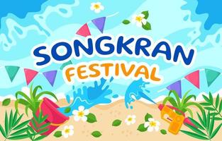 joyeux festival songkran vecteur