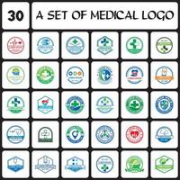un ensemble de logo médical, un ensemble de logo de pharmacie vecteur