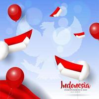 modèle d'affiche de la fête de l'indépendance de l'indonésie pour la fête de l'indépendance du pays vecteur