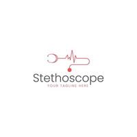 modèle de conception de logo de stéthoscope vecteur