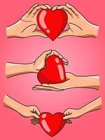 signe de la main d'amour avec illustration de geste de coeur vecteur