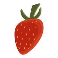 illustration vectorielle de fraise mûre dans un style rétro plat de dessin animé. fruits et baies d'été vecteur