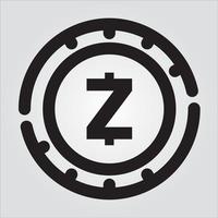 isolé décrit zcash cryptocurrency transparent vecteur évolutif graphique icône pro vecteur