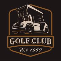 Logo vectoriel de voiturette de golf sur fond sombre