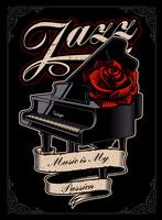 Illustration vectorielle du piano à la rose. vecteur