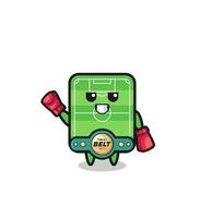 personnage de mascotte de boxeur de terrain de football vecteur