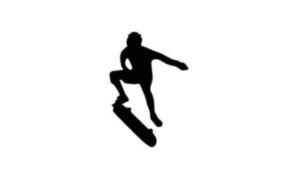 homme, jouer, skateboard, silhouette, vecteur, illustration, conception vecteur