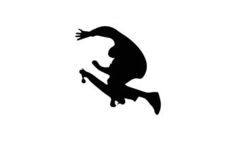 homme, jouer, skateboard, silhouette, vecteur, illustration, conception vecteur