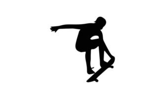 homme, jouer, skateboard, silhouette, vecteur, illustration, conception vecteur