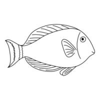 le poisson de la mer ou de la rivière. pages à colorier pour adultes ou enfants. image en noir et blanc. livre de coloriage doodle. illustration vectorielle vecteur