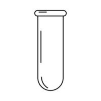 icône d'un tube à essai médical. dessin de contour d'équipement médical. ampoule de verre. illustration vectorielle vecteur
