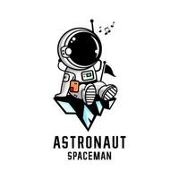 vecteur de dessin animé d'astronaute