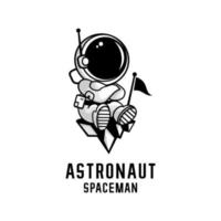 vecteur de dessin animé d'astronaute