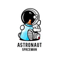 vecteur d'illustration d'astronaute de dessin animé, astronaute d'enfant de vecteur