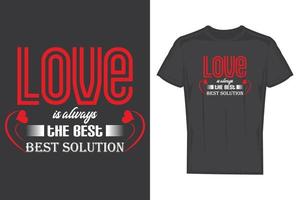 aime toujours le meilleur modèle de conception de chemise de solution. modèle de t-shirt saint valentin ou amour avec motif coeur. vecteur