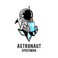 vecteur d'illustration d'astronaute de dessin animé, vecteur d'astronaute