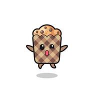 le personnage de muffin saute le geste vecteur