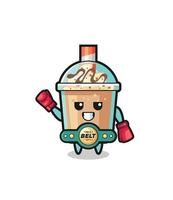 personnage de mascotte de boxeur milkshake vecteur