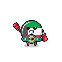 drapeau koweït, boxeur, mascotte, caractère vecteur