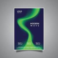 modèle de couverture futuriste de maille de gradation, couleur verte bleue de vague abstraite, vecteur de conception