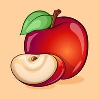 illustration vectorielle de pomme fruit. style d'illustration vectorielle. concept d'icône de fruits isolé. icône vecteur