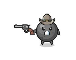 le cow-boy boulet de canon tire avec une arme à feu vecteur