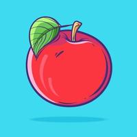 illustration d'icône de dessin animé de pomme fruit. style de dessin animé plat. concept d'icône de fruits alimentaires isolé. icône vecteur