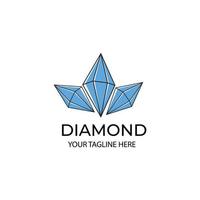 illustration de logo vectoriel pierre minimaliste diamant