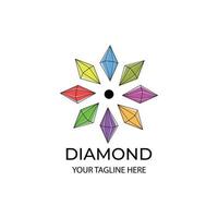 illustration minimaliste du logo vectoriel huit diamants