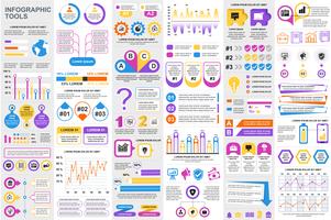 Modèle de conception infographique éléments visualisation de données vecteur. Peut être utilisé pour les étapes, les options, les processus métier, les flux de travail, les diagrammes, le concept d&#39;organigramme, la chronologie, les icônes marketing et vecteur