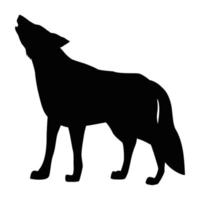 silhouette de loup hurlant vecteur