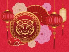 affiche du nouvel an chinois vecteur