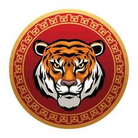 tigre en sceau chinois vecteur