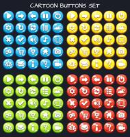 Jeu de boutons de bandes dessinées pack de jeu, élément d&#39;interface graphique pour le jeu mobile vecteur