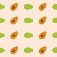 motif de papaye sans soudure style plat tendance adapté au papier peint, à l'arrière-plan, au tissu, à l'emballage cadeau, à la texture, au textile vecteur