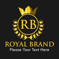 illustration de modèle de conception de logo de marque royale. cela convient à la boutique, à la bijouterie, au restaurant, à la mode et à l'image de marque. vous pouvez changer la lettre rb dans n'importe quelle lettre, comme vous le souhaitez vecteur