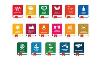 bon monde logo modèle illustration objectifs de développement durable vecteur