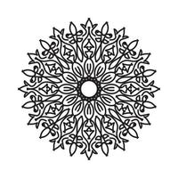 motif circulaire en forme de mandala pour henné, mehndi, tatouage, décoration. ornement décoratif dans un style oriental ethnique. page de livre de coloriage. vecteur