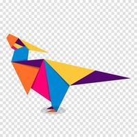 origami de dinosaure. création de logo de dinosaure vibrant coloré abstrait. origamis animaux. illustration vectorielle vecteur